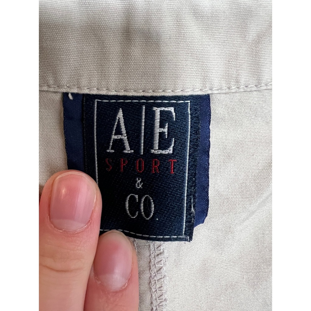Y2K AE Sport &‎ Co Tan Khaki Cargo Shorts Utility Gorpcore 100% Cotton 20W/39W - Picture 4 of 7